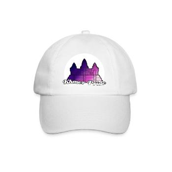 Kambodscha Tempel Khmer Vintage Palmen I Geschenk - Baseballkappe - Weiß/Weiß - Vorne