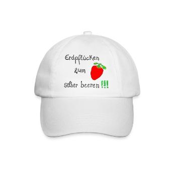 Erdpflücken zum selber beeren!!! - Baseballkappe - Weiß/Weiß - Vorne