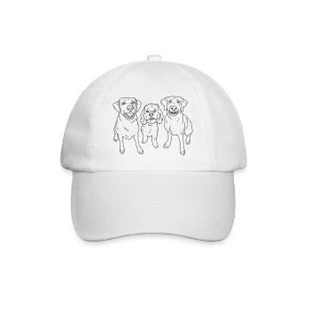 3 dogs - Baseball Cap - white/white - Front