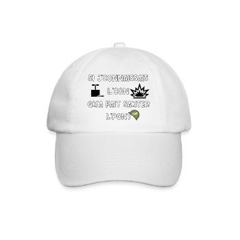 Si j’connaissais l’con qu’a fait sauter l’pont - Casquette classique - blanc/blanc - Devant