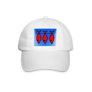POISSON. POISSON D'AVRIL. VACANCES. ETE. HUMOUR - Casquette classique - blanc/blanc - Devant