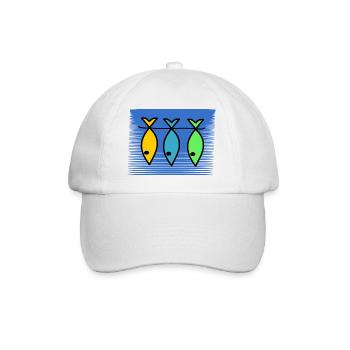 POISSON. POISSON D'AVRIL. VACANCES. ETE. HUMOUR - Casquette classique - blanc/blanc - Devant