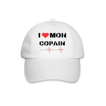 Déclaration d'amour à mon copain - Casquette classique - blanc/blanc - Devant