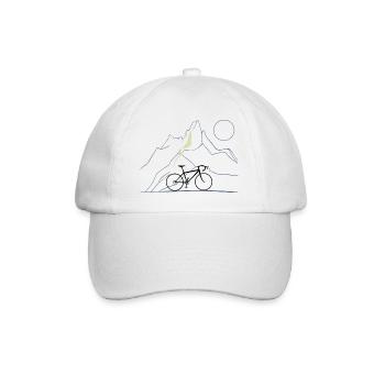 Bike & Mountains - Baseball Cap - white/white - Front