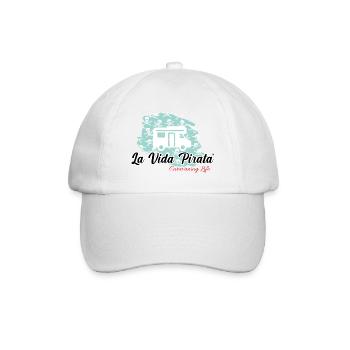 La Vida Pirata Kollektion - Caravaning Life - Baseballkappe - Weiß/Weiß - Vorne