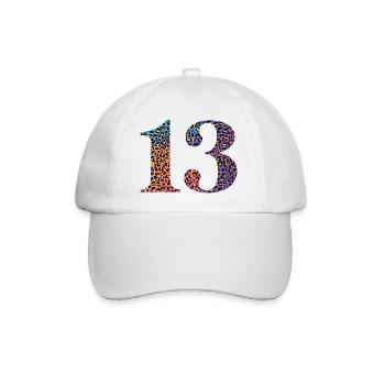 13th Birthday Leopard - Baseball Cap - white/white - Front
