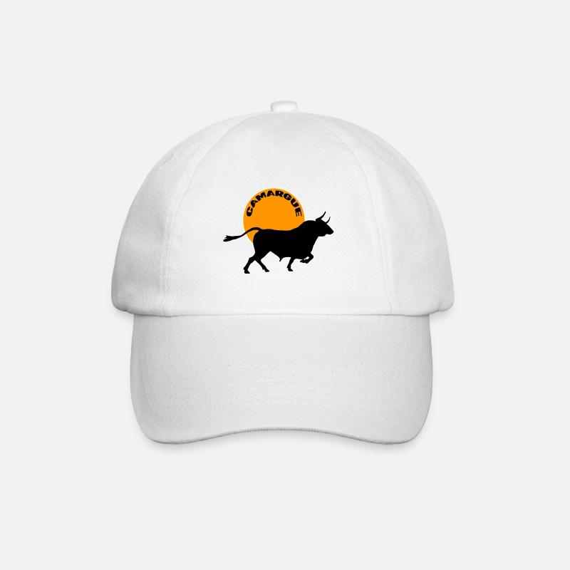 Taureau de Camargue coucher de soleil - Casquette classique - blanc/blanc