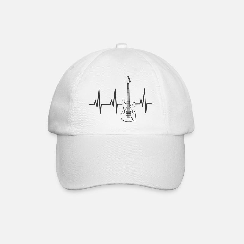 Heartbeat E-Gitarre - Baseballkappe - Weiß/Weiß