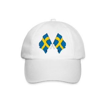 Two flags Sweden - Baseball Cap - white/white - Front