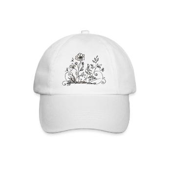 Flowers - Baseball Cap - white/white - Front