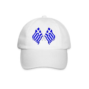 Two flags of Greece - Baseball Cap - white/white - Front