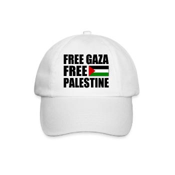 Free gaza Free palestine - Baseballkappe - Weiß/Weiß - Vorne
