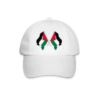 Deux drapeaux palestiniens croisés - Casquette classique - blanc/blanc - Devant