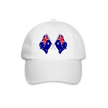 Deux drapeaux croisés de l’Australie - Casquette classique - blanc/blanc - Devant