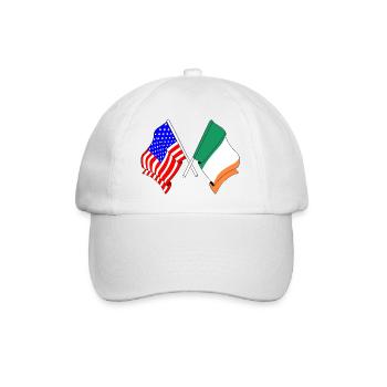 USA-Flagge und Irland-Flagge - Baseballkappe - Weiß/Weiß - Vorne