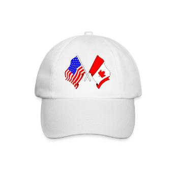 Drapeau des États-Unis et drapeau du Canada - Casquette classique - blanc/blanc - Devant