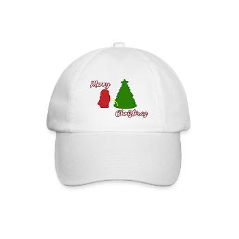 Santa peeing - Christmas Tree - Weihnachtsmann - Baseballkappe - Weiß/Weiß - Vorne