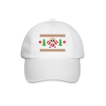 Pain d’épice homme Sugar Skull motif pour Noël - Casquette classique - blanc/blanc - Devant