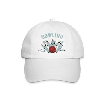 Bowling Strike Sketch - Baseball Cap - white/white - Front