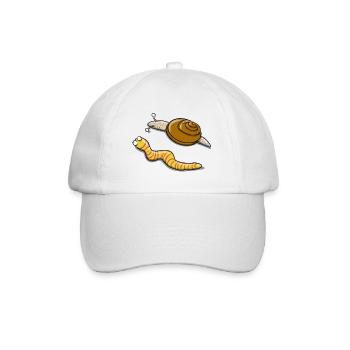 Schnecke und Raupe - Baseballkappe - Weiß/Weiß - Vorne