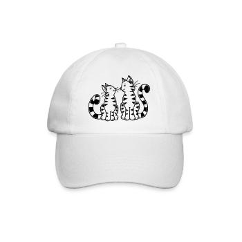 Cartoon Kitten - Baseball Cap - white/white - Front