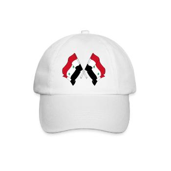 Deux drapeaux croisés depuis la Syrie - Casquette classique - blanc/blanc - Devant