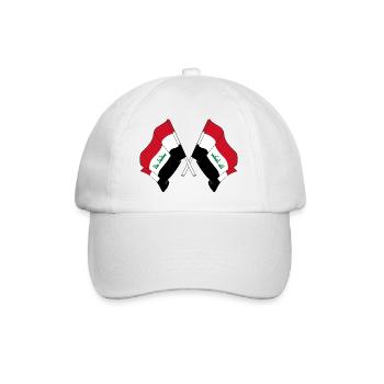 Deux drapeaux croisés de l’Irak - Casquette classique - blanc/blanc - Devant