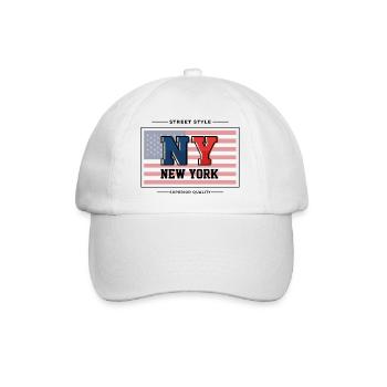 New York - Baseballkappe - Weiß/Weiß - Vorne