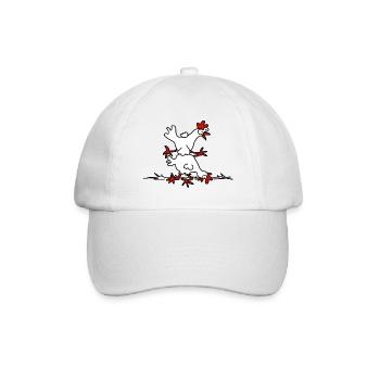 Springendes Huhn - Baseballkappe - Weiß/Weiß - Vorne