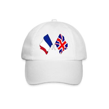 Drapeau de la France et drapeau de l’Angleterre - Casquette classique - blanc/blanc - Devant