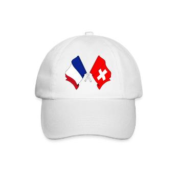Flag of France and flag of Switzerland - Baseball Cap - white/white - Front