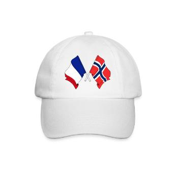 Drapeau de la France et drapeau de la Norvège - Casquette classique - blanc/blanc - Devant