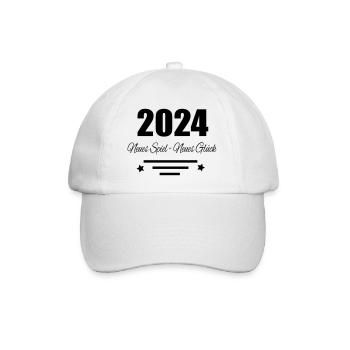 2024 Neues Spiel neues Glück - Baseballkappe - Weiß/Weiß - Vorne