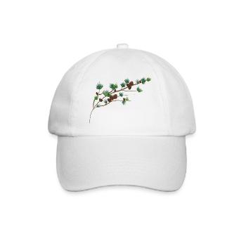 Beaux cônes de mélèze sur une branche de mélèze - Casquette classique - blanc/blanc - Devant