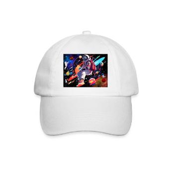 Astronaut and space - Baseball Cap - white/white - Front