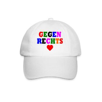 Gegen rechts - Baseballkappe - Weiß/Weiß - Vorne