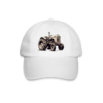 Tracteur à l'ancienne - Casquette classique - blanc/blanc - Devant