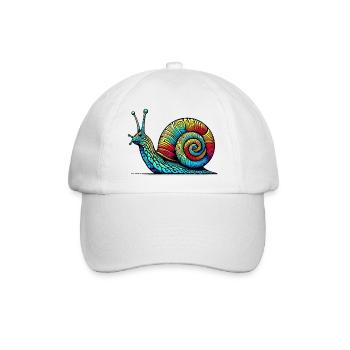 Schnecke - Baseballkappe - Weiß/Weiß - Vorne
