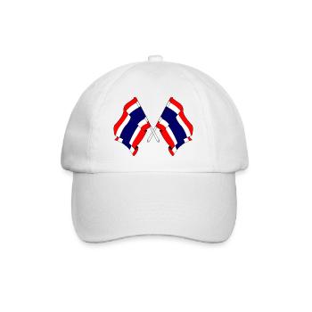 Zwei Flaggen aus Thailand gekreuzt - Baseballkappe - Weiß/Weiß - Vorne