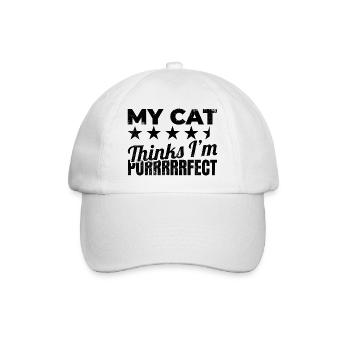 Cat Owner Joke - Baseball Cap - white/white - Front