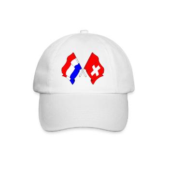 Flag of the Netherlands and flag Switzerland - Baseball Cap - white/white - Front