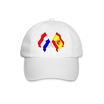 Flag of the Netherlands and flag of Spain - Baseball Cap - white/white - Front