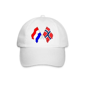 Flagge der Niederlande und Flagge Norwegen - Baseballkappe - Weiß/Weiß - Vorne
