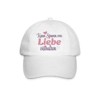 Kann Spuren von Liebe enthalten - Baseballkappe - Weiß/Weiß - Vorne