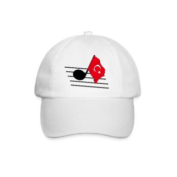 Drapeau Musique Tonalité Drapeau Turquie - Casquette classique - blanc/blanc - Devant
