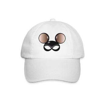 geheimnisvolle Maus Maske mit großen Maus Ohren - Baseballkappe - Weiß/Weiß - Vorne