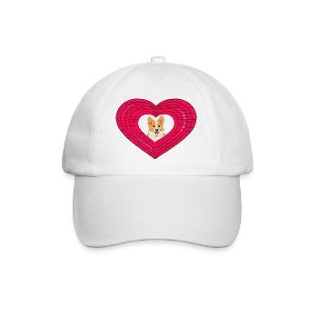 Corgi in the heart - Baseball Cap - white/white - Front