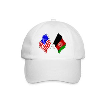 Flagge USA Flagge Afghanistan - Baseballkappe - Weiß/Weiß - Vorne