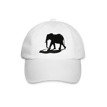 Elephant Silhouette - Baseball Cap - white/white - Front
