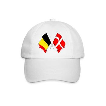 Flag of Belgium and flag of Denmark - Baseball Cap - white/white - Front